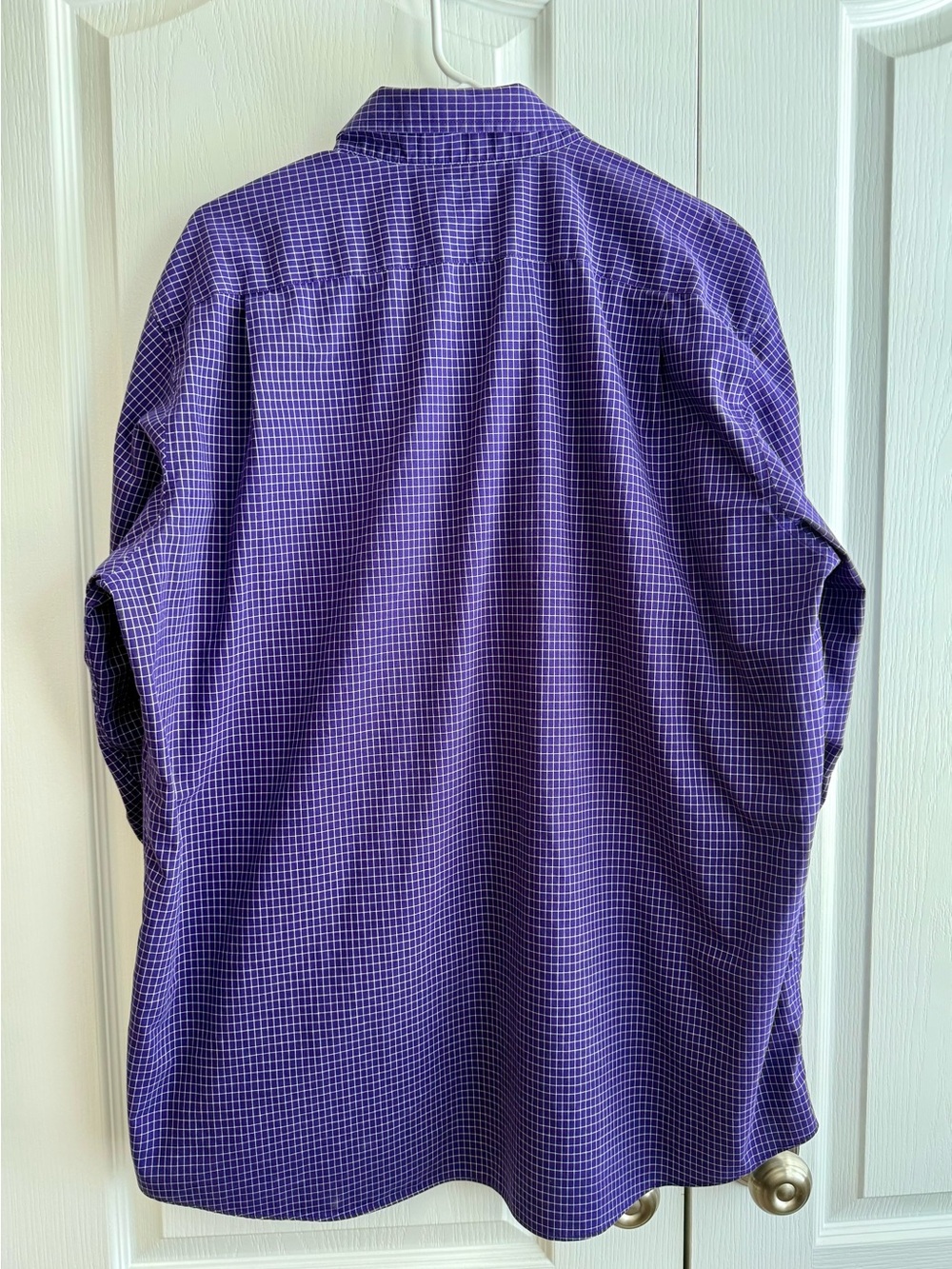 L.L Bean Mens Lg Wrinkle Resistance Long Sleeve Purple Gingham Button Down Shirt - Picture 2 of 11